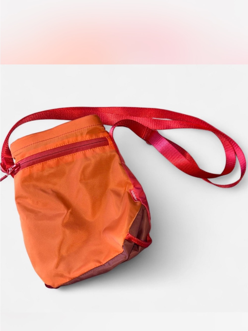 Lululemon-Women’s Orange Crossbody Bag with Red Strap